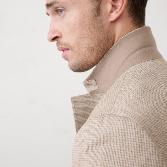 Banana Republic Factory Tailored-Fit Houndstooth Suit Jacket, Taupe, 42S, EUC - Picture 4 of 4